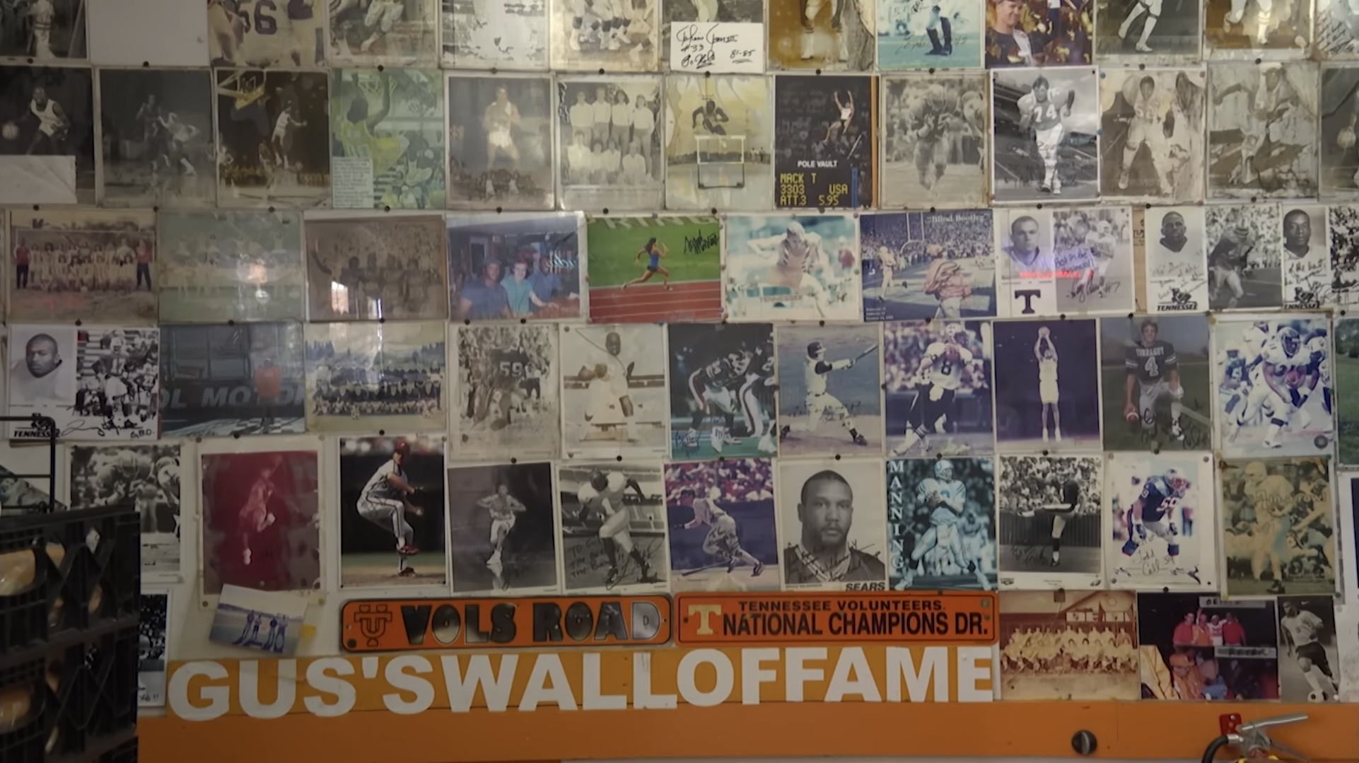 Gus's Wall of Fame memorabilia